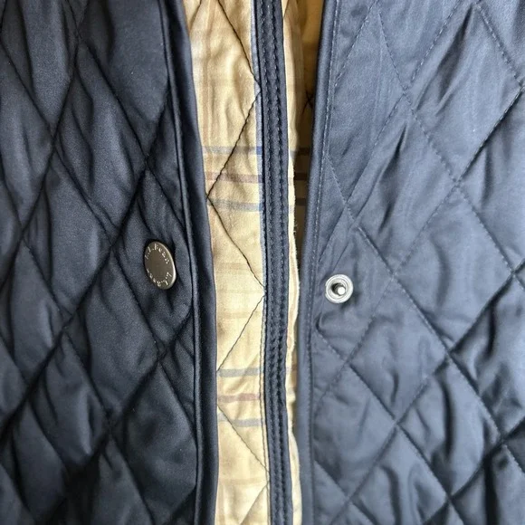 LL. Bean Women's Navy Quilted Equestrian Barn Riding Jacket with Plaid Lining XL - Picture 4 of 13